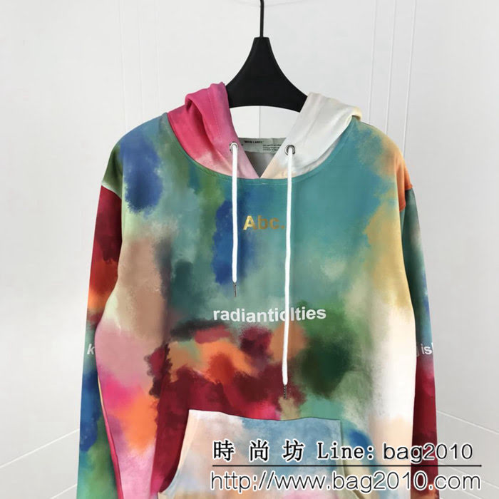OFF-white 18ss秋冬新款 立體字母印花 渲染衛衣 情侶款 ydi1151